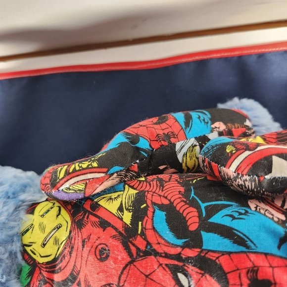 Marvel Print Teddy Bear All Over Avengers Print Various Superheroes Blue Bear - Picture 15 of 16